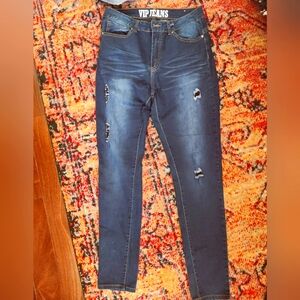 VIP Women's Distressed Blue Jeans